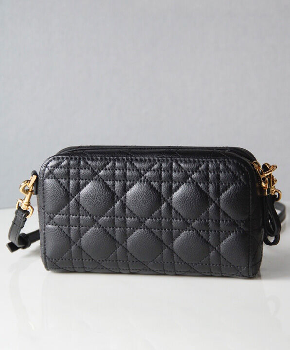 Christian Dior Caro Double Pouch Bag Black